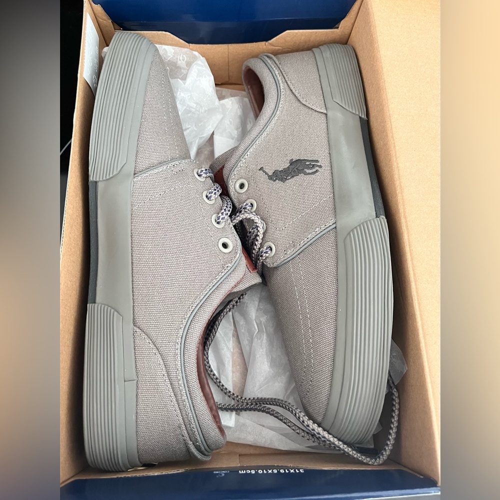 Polo by Ralph Lauren Men's Gray Canvas Sneakers